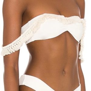 WeWoreWhat Danielle Bernstein bikini top with tassels details size M
